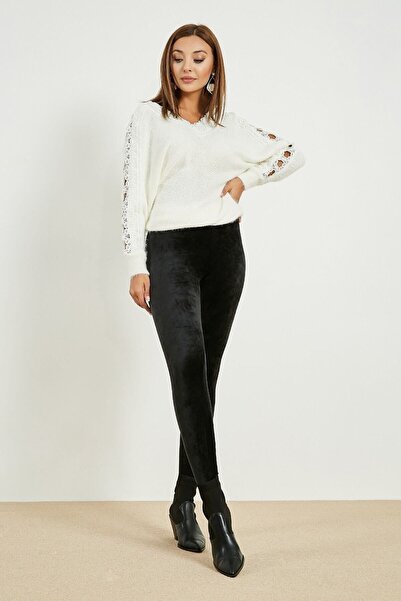 bonbonetti chocolate baby&kids Μαύρο ψηλόμεσο βελούδινο γυναικείο κολάν παντε...