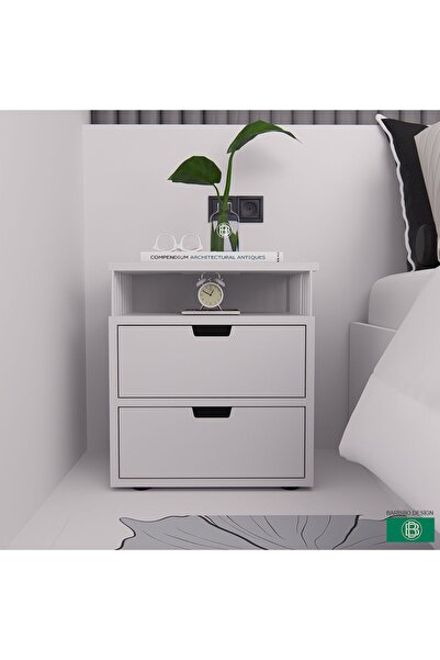 barisbo design Komodin 2 Çekmeceli Ve Raflı