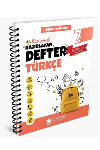 Çanta Yayıncılık ÇANTA YAYINCILIK 7.SINIF TÜRKÇE  HAZIRLAYAN DEFTER (YENİ)
