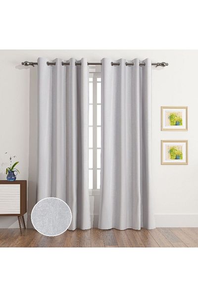 Home Box Stella 2-Piece Extra Long Chenille Curtain Set - 140x300 cm