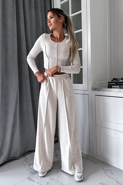 Koza Butik Γυναικείο Σετ Φόρμας Μακρυμάνικο Crop Ισπανικό Καμισόλα 3922-24