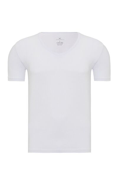 Steve Wolls Men's White 4-Piece V-Neck Bamboo T-Shirt - 33602