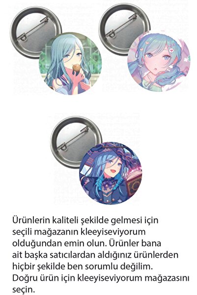 kleeyiseviyorum Hatsune Miku Pjsekai Project Sekai Colorful Anime Buton Rozet...