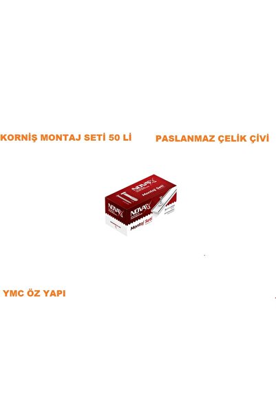 Genel Markalar KORNİŞ MONTAJ SETİ 7 MM DUBEL VE  SAĞLAM ÇELİK ÇİVİLİ SET 50 L...