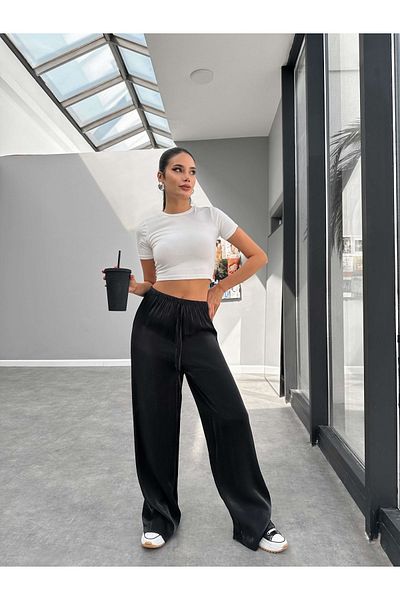 ESRAHELVACI Loose Cut Jacquard Elastic Waist Trousers
