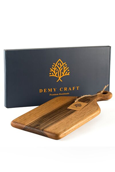 Demy Craft لوح تقطيع للعرض مصنوع يدويًا من خشب الجوز مع مقبض