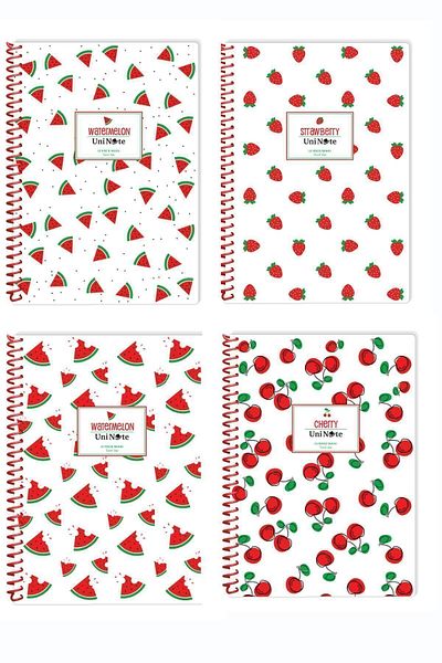 Andofis leAf lined Summer Notebook - A4, SpirAl Pp Cover, 4 Pieces