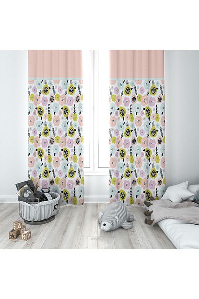 Lolla Rose Patterned Background Curtain 79