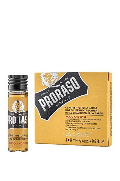 Proraso Wood & Spice 17mlx4 - زيت العناية باللحية ذو الاستخدام الساخن
