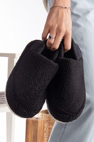 Slipcat Lamb Fabric Wool Silent Sole Elastic Γυναικεία παπούτσια για το σπίτι Μπότες για το σπίτι Παντόφλες