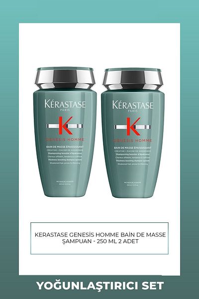 Kerastase Genesis Homme - 250 ml Intensifying Bain de Masse Shampoo 2 Pieces