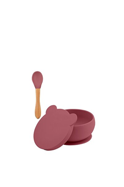 OiOi Kapaklı Kase Velvet Rose Mama Kaşığı