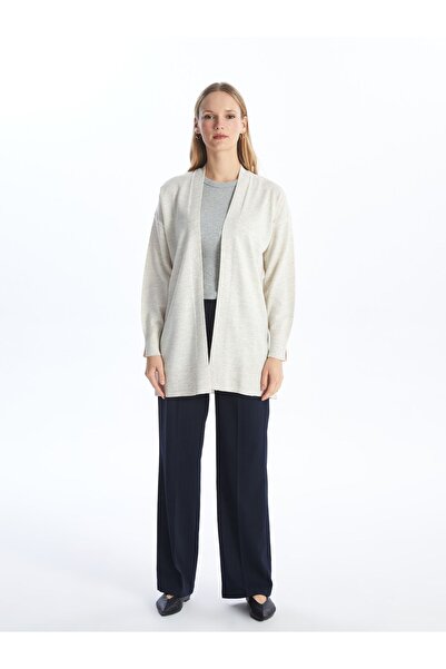 LC Waikiki LCW Modest Şal Yaka Düz Uzun Kollu Kadın Triko Hırka (W4)