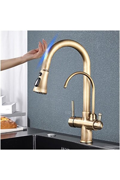 OEM Dual Flow Antique Kitchen Sink Faucet with Fountain - 7 Years Warranty, Spiral and Touch