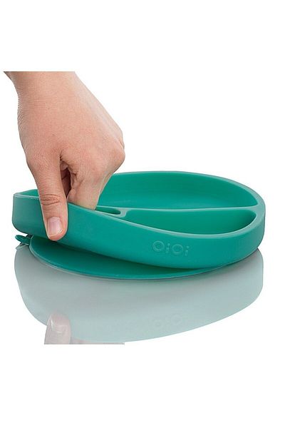 OiOi Portion Vacuum Bottom Silicone Plate Green