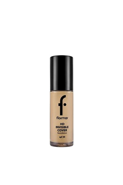 Flormar Invisible Cover HD Hafif Yapılı & Yarı Parlak Bitişli Spf30 Fondöten 30 g | 80 Sft Beige
