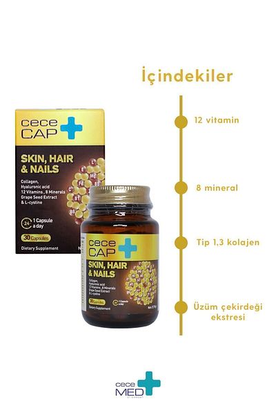 CECEMED Cece Cap Skin Hair Nails (Leather Hair And Nail) 30 Capsules