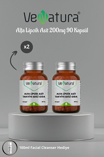 VeNatura Alfa Lipoik Asit Takviye Edici Gıda 90 Kapsül 2 ADET + Facial Cleans...