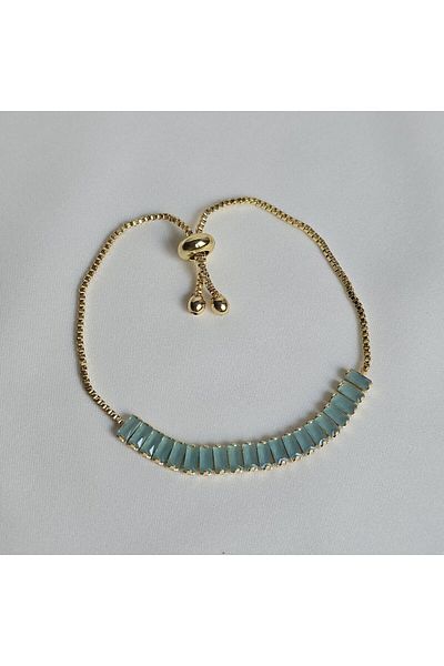 ULYOS PONIS Baguette Waterway Gold Adjustable Elevator Bracelet