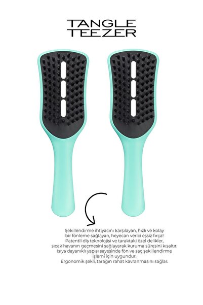 Tangle Teezer Easy Dry & Go Vented Sweet Pea Teal Green Saç ve Fön Fırçası 2 ...