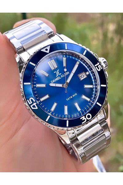 Daniel Klein Brand Silver Color Men's Wristwatch - Bracelet Gift