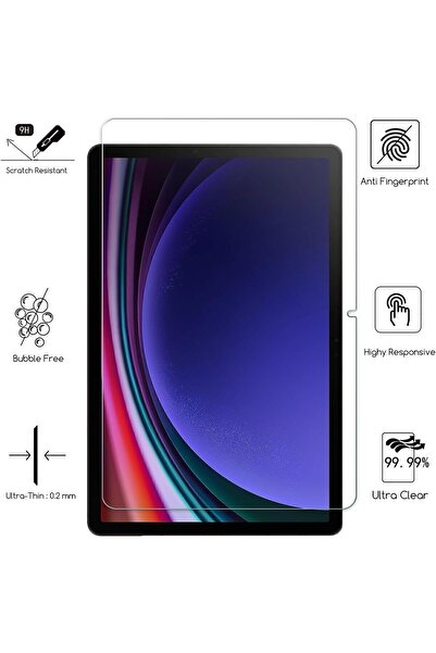 TEKNETSTORE Samsung Galaxy Tab S9 Fe Plus 12.4 Inch Nano Shatterproof Screen Protector Transparent Glass Fully Compatible Sm-x610