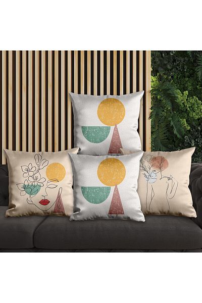 EJOYA 45cm Modern Design 4-piece Pillow and Throw Pillow Set - 113640