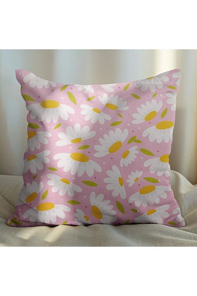 EJOYA 45cm Daisy Designed 4-piece Pillow Set - Inner and Throw Pillow Case 113806
