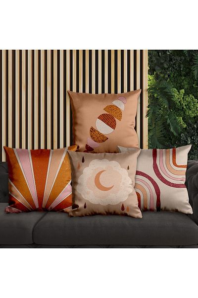 EJOYA 4-piece Modern Design Pillow and Throw Pillow Cover Set - 45cm 113818