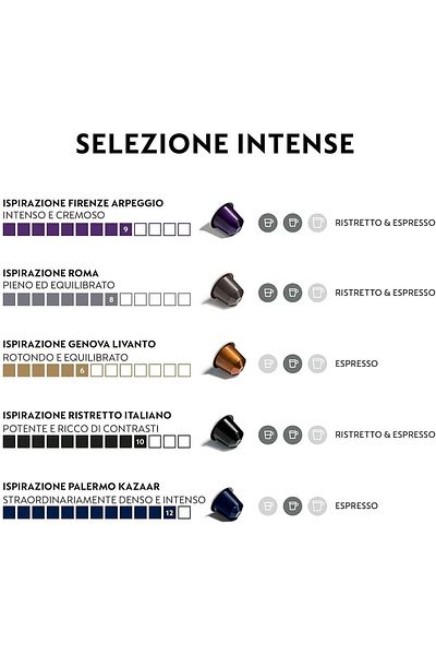 Nespresso Intense Coffee Selections 10 Boxes 100 Capsules