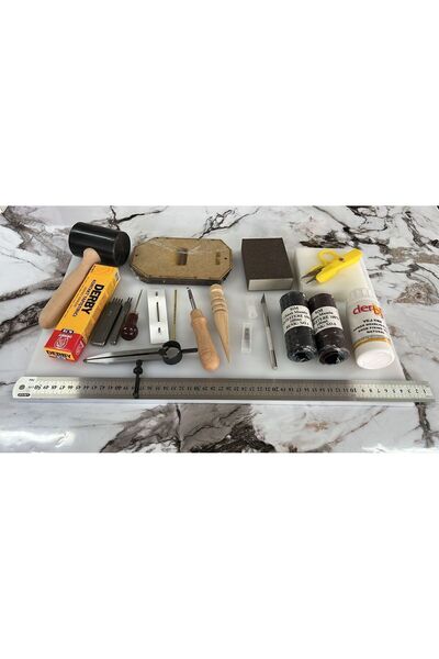 srtfootcare Σετ εκκίνησης για χόμπι δερμάτινων χειροτεχνιών 5 τεμαχίων - 20 τεμάχια