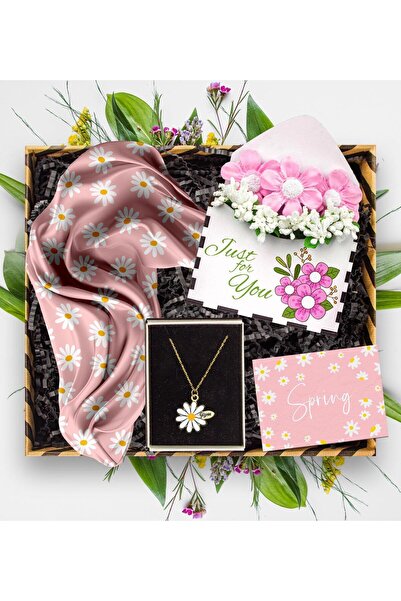 EJOYA Kişiye Özel Isimli Papatya Kolye & Fular & Papatya Figür Mektup Aranjma...