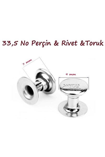 srtfootcare 9 Mm Siyah Nikel Perçin 33,5no Iki Taraf Kafa 50 Adet (leathercraft, Deri Hobi)