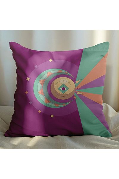 EJOYA Set de 4 perne și husă de pernă cu design Dreamcatcher 45 cm