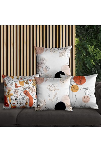 EJOYA Modern Designed 4-Piece Pillow and Throw Pillow Case 45cm