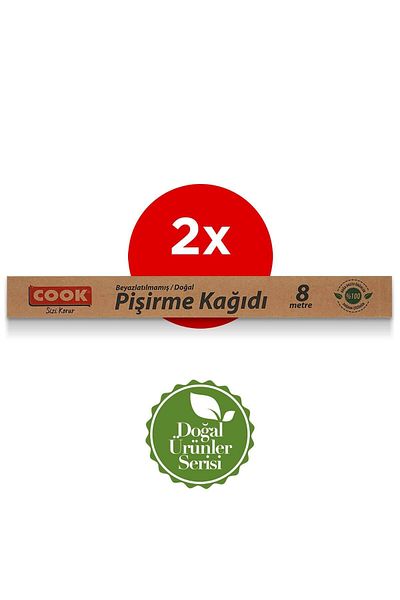 COOK Natural Baking Paper 37 CM x 8 M 2 Pack