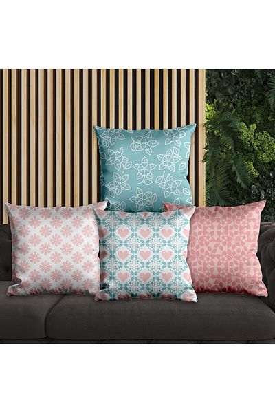 EJOYA 45cm Floral Design Pillow and Throw Pillow Set - Pack of 4 113794