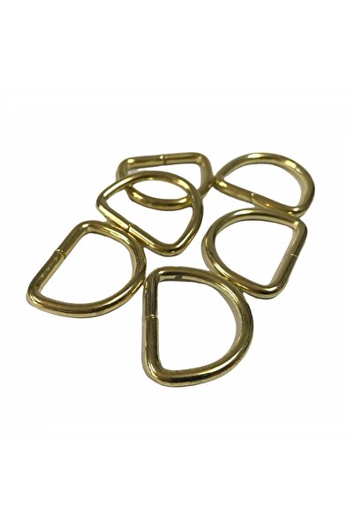 srtfootcare D Metal Halka, Çanta Sapı Için D Halka 25 Adet Altın Sarı 3 Cm