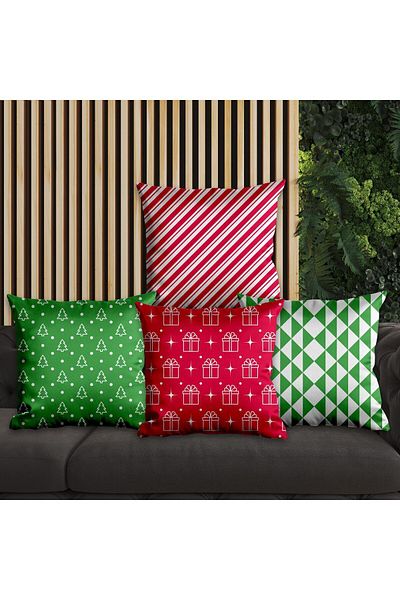 EJOYA New Year 4-piece Pillow Set - Specially Designed, 45cm Inside and Throw Pillow Case 113723