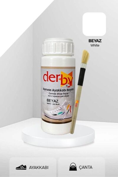 Derby Beyaz Kanvas - Bez / Kumaş Ayakkabı Boyası 100 ml