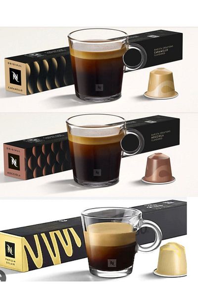 Nespresso Vanilian Nuts Flavors Series, Vanilla Eclair, Caramello, Nocciola, Crnky