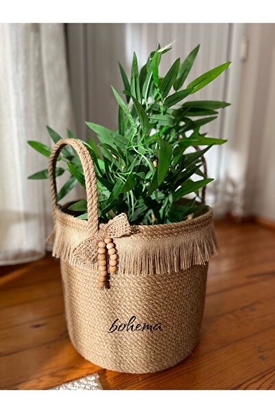 Bohemahomedecor Hasır jüt sepet saksı