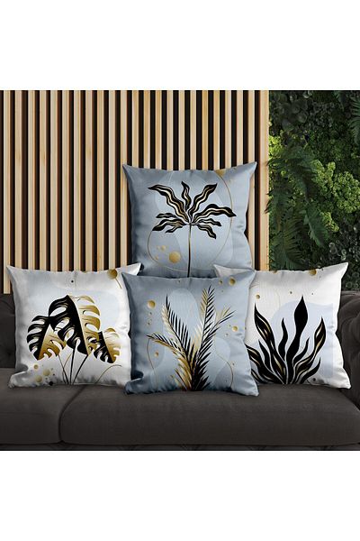 EJOYA Pernă din 4 piese și husă de pernă cu design floral 45 cm