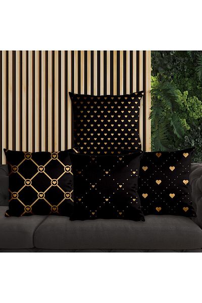 EJOYA 45cm Heart Designed 4-piece Pillow Set - Inner and Throw Pillow Case 113690