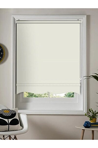 Genel Markalar Düz Stor Perde Krem Kırık Beyaz Modern Güneşlik Stor Perde