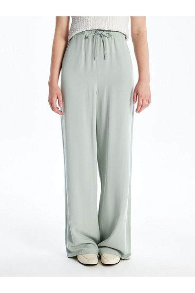 LC Waikiki Gerade Hose aus Leinenmischung für Damen mit elastischem Bund