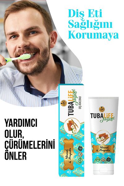 TUBALİFE معجون أسنان تيوباليفي طبيعي - مستخلص المريمية، ميسفاك، دنج 100 مل/140 جم