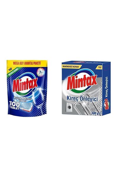 Mintax Dishwasher Tablet Advantage Pack of 100 + Mintax Anti-Limescale 500 Gr