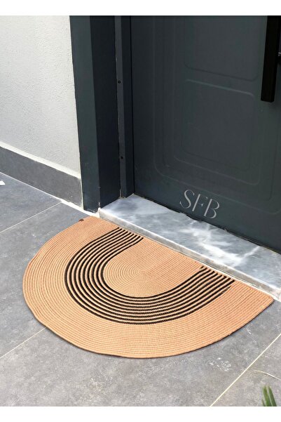 SFB Home Textile Prăjitură, iută, bumbac, covoraș pentru ușă, covoraș în stil boem, covoraș lavabil, covoraș pentru ușă din iută