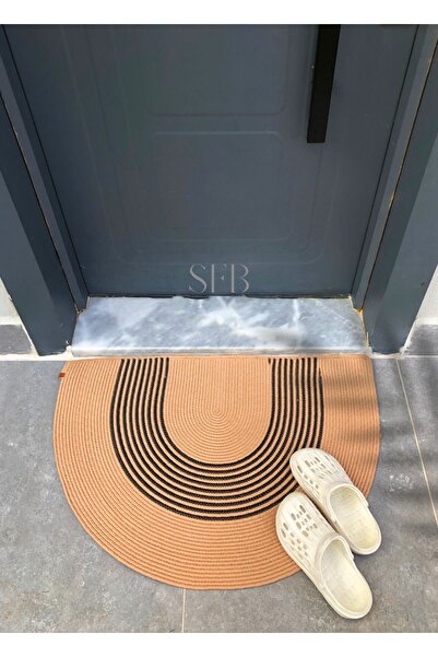 SFB Home Textile Prăjitură, iută, bumbac, covoraș pentru ușă, covoraș în stil boem, covoraș lavabil, covoraș pentru ușă din iută